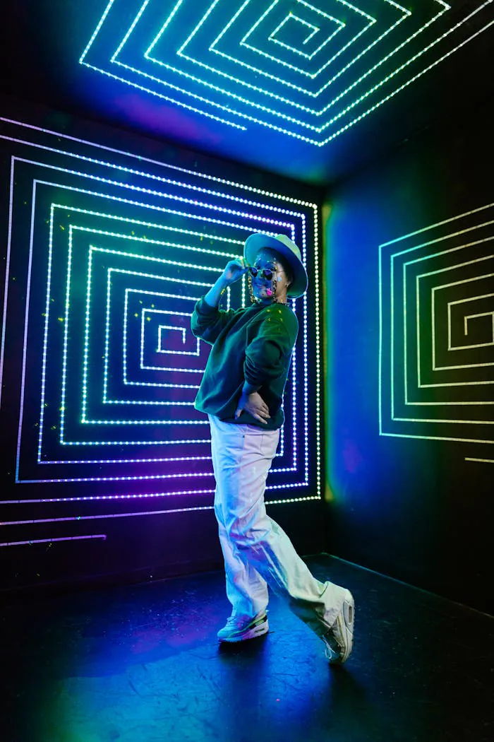 Colorful light tunnel