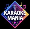 karaoke mania neon logo with microphone 1